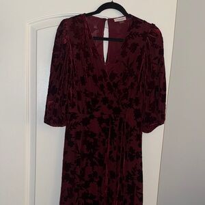 Calvin Klein mid Sleeve midi Burgundy Dress